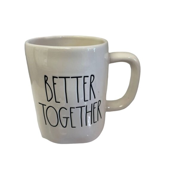 RAE Dunn Coffee Ceramic Mug Artisan Better Together Hearts 5.25"W  3.25"L 4.5"H - Picture 1 of 6